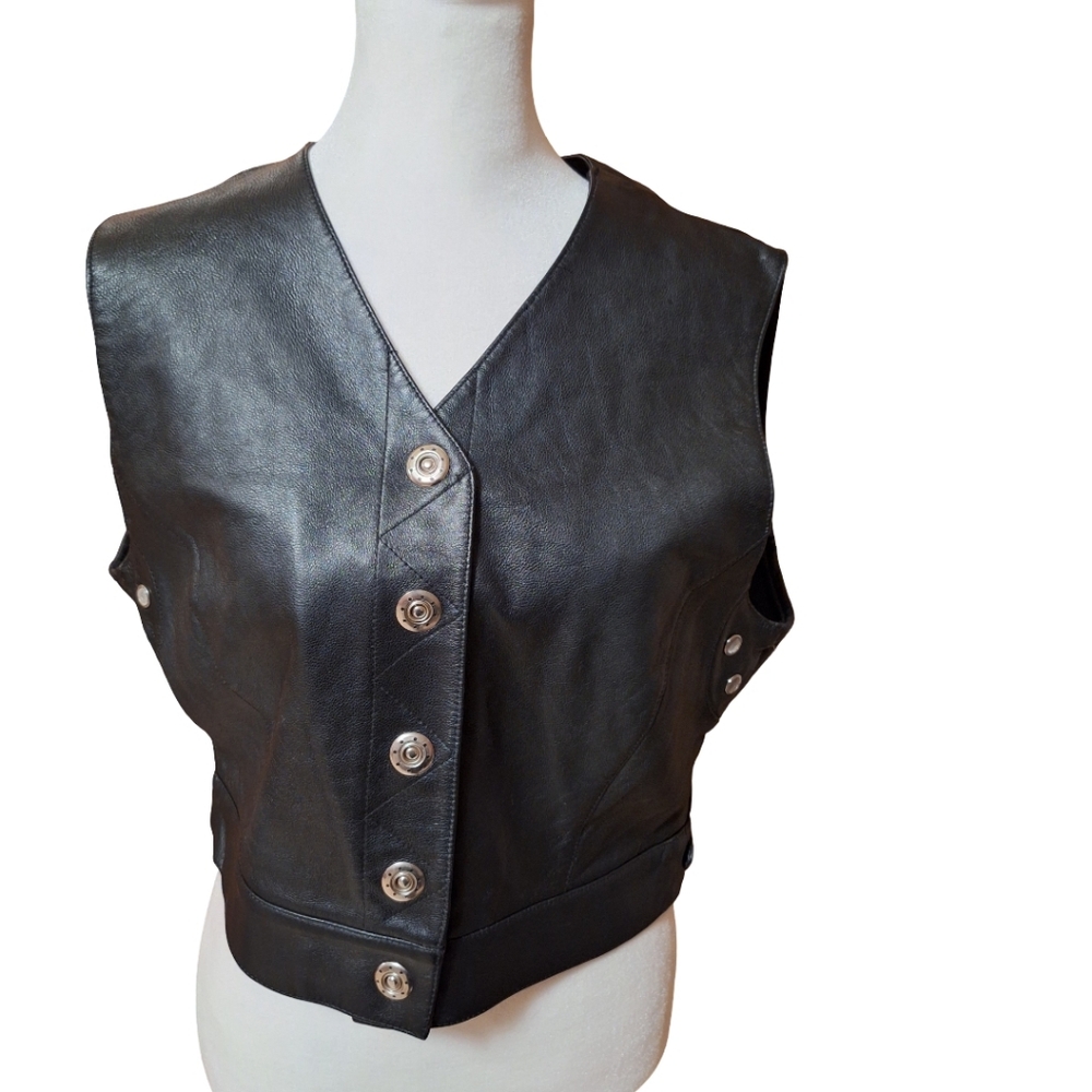 Focus 2000 Black Women's Leather Vest